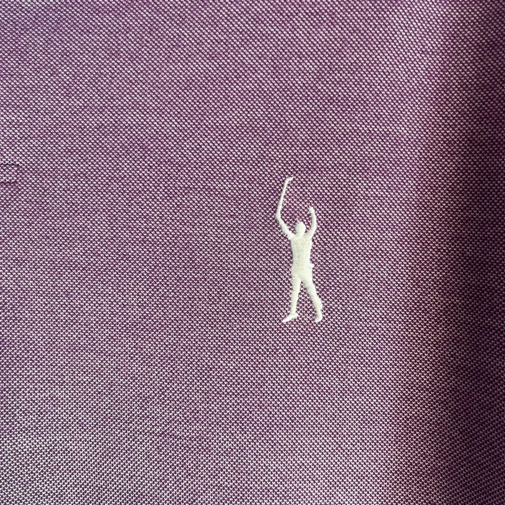 Peter Millar Crown Sport Men’s Golf Polo Shirt L Purple Callaway Logo Wool Blend